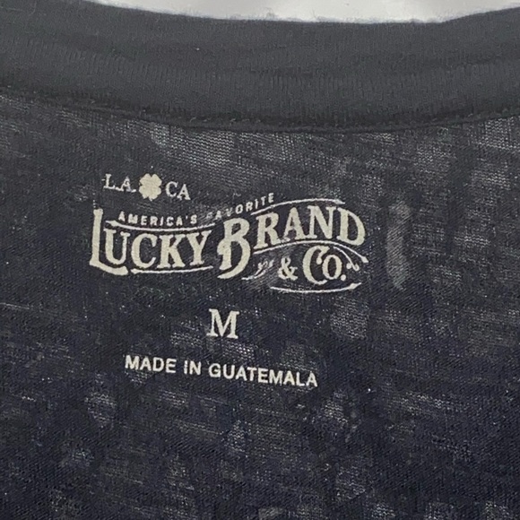 Lucky Brand Paisley Cup Sleeve V-Neck Tee - Picture 4 of 7